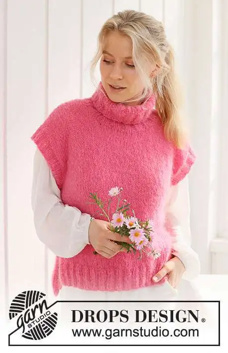 231-59 Cherry Sorbet Vest by DROPS Design