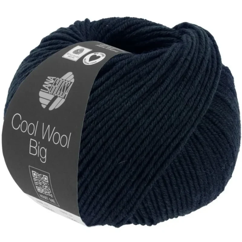 Lana Grossa Cool Wool Big 1630 Sortblå meleret
