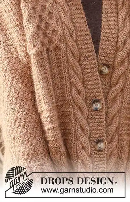 235-2 Cracked Walnuts Jacket by DROPS Design