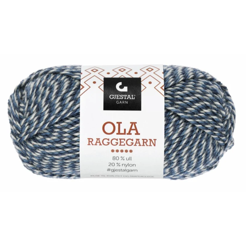 Gjestal Ola Raggegarn 712 Mørk/denim/natur mouliné