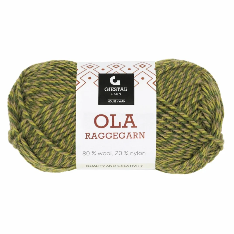 Gjestal Ola Raggegarn 719 Grøn mouliné