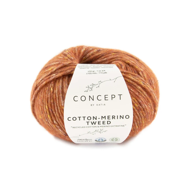 Katia Cotton-Merino Tweed 501 Rødorange