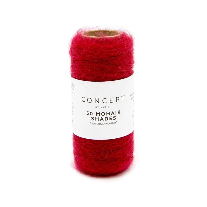 Katia 50 Mohair Shades 44 Lysende rød