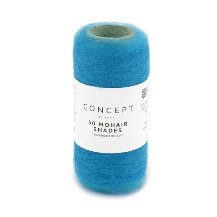 Katia 50 Mohair Shades 56 Cyanblå