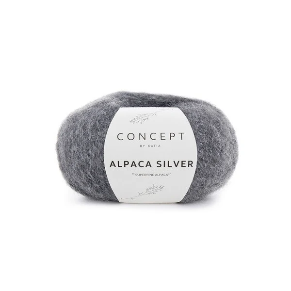 Katia Alpaca Silver 256 Mørk grå-sølv