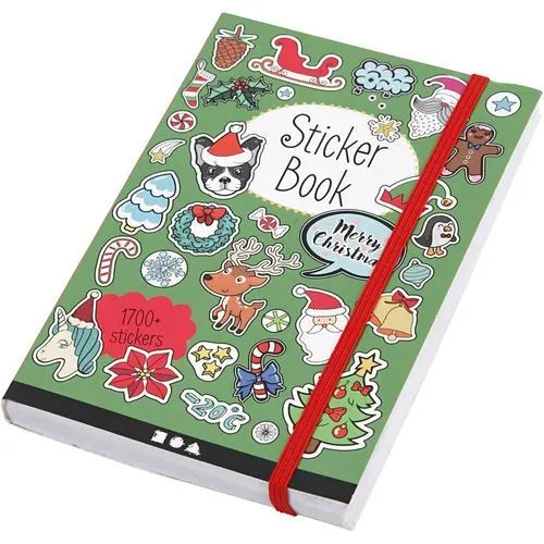 Bog med stickers, julemotiver, str. 11,5 x 17 cm, 76 ark