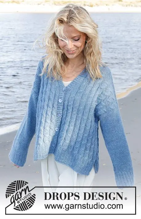 239-23 Bluebell Twist Cardigan by DROPS Design