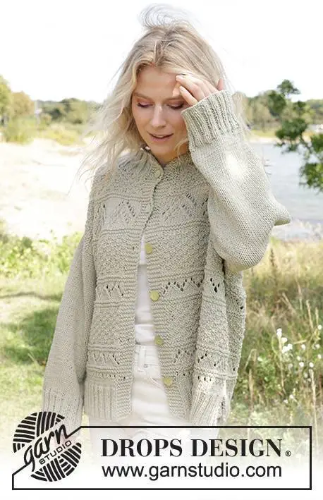 241-25 Mossy Mingle Cardigan by DROPS Design