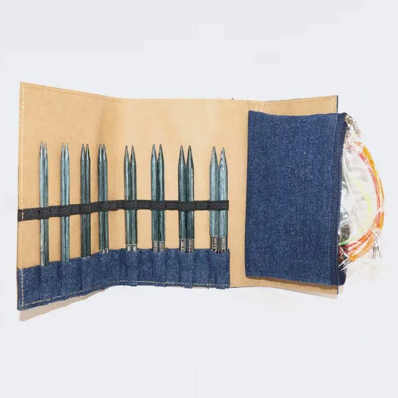 KnitPro Indigo Wood Udskiftelige Rundpindesæt