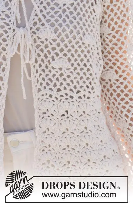 240-4 Shell Seeker Cardigan by DROPS Design