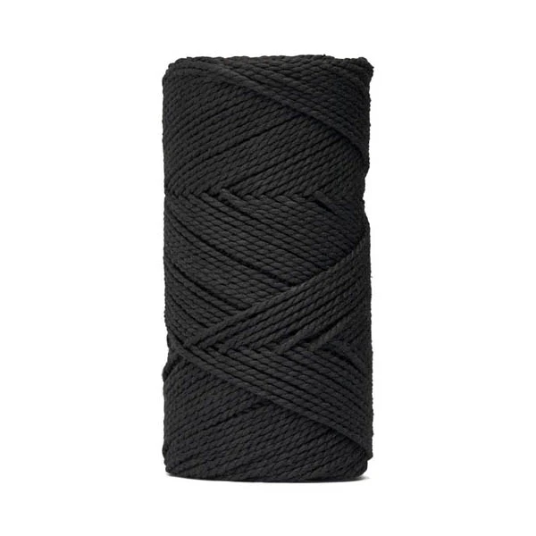 LindeHobby Macrame Lux, Knyttegarn, 2 mm03  Sort