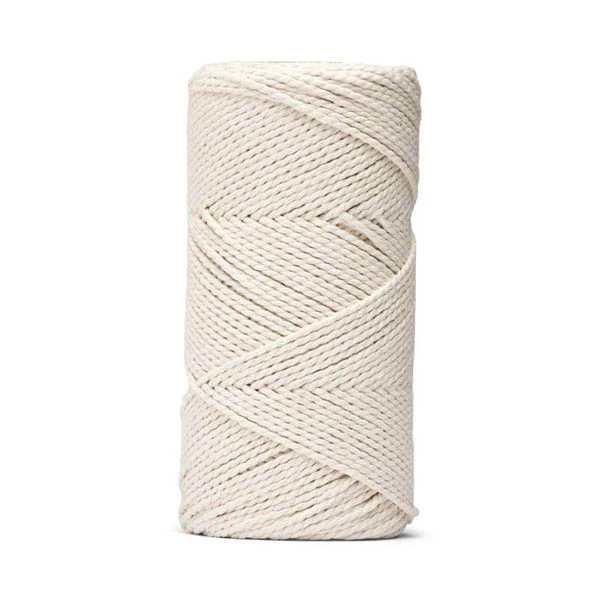 LindeHobby Macrame Lux, Knyttegarn, 2 mm 01 Naturhvid