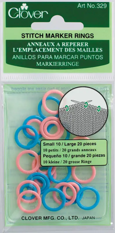 Clover Markeringsringe, small (lyserød/blå)