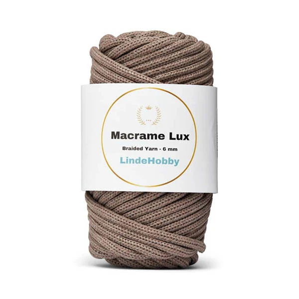 LindeHobby Macrame Lux, Flettet knyttegarn, 6 mm