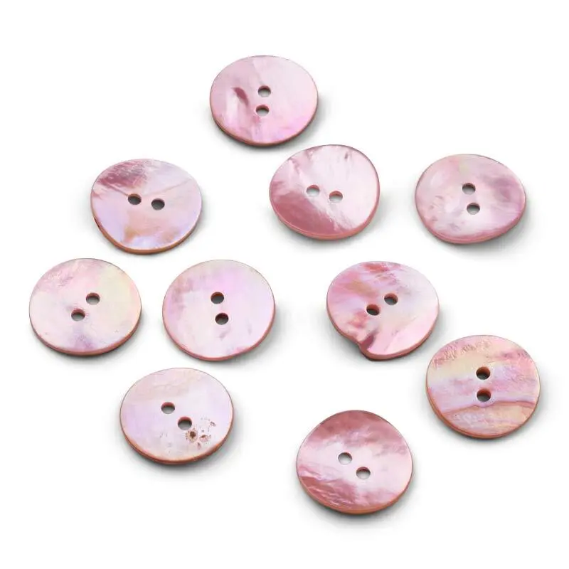 HobbyArts Perlemorsknapper, Blush, 20 mm, 10 stk