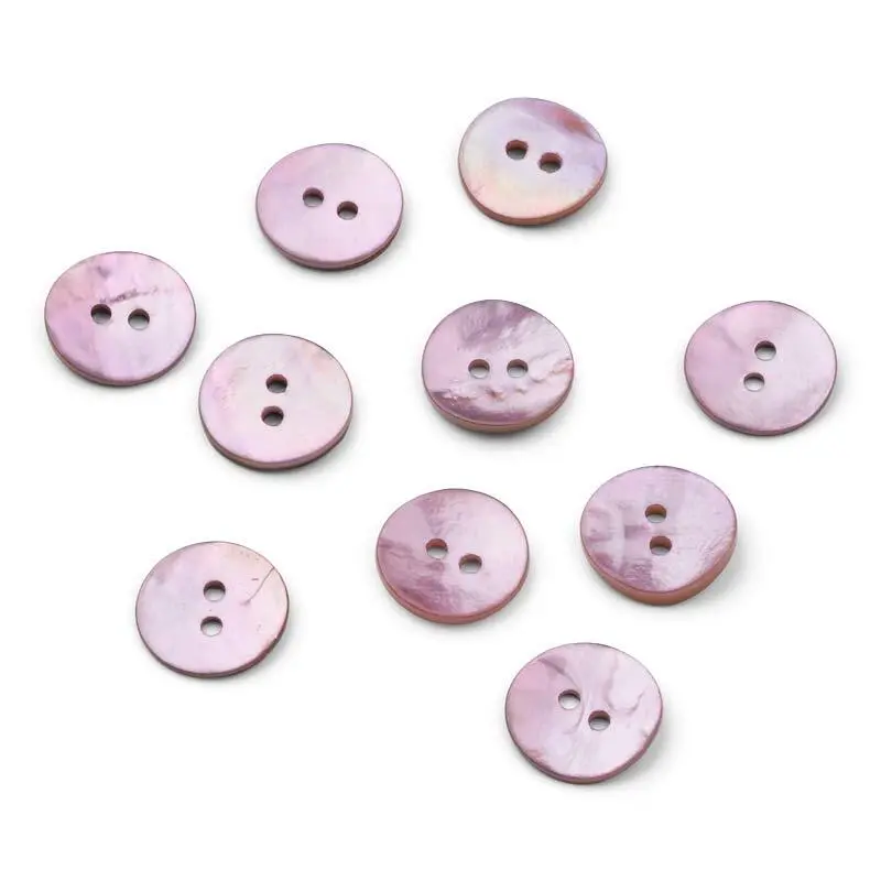 HobbyArts Perlemorsknapper, Lilla, 15 mm, 10 stk