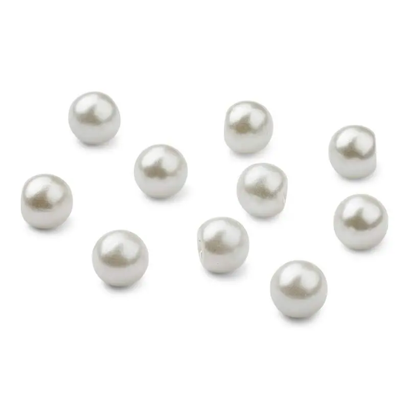 HobbyArts Perleknapper, Hvid, 12 mm, 10 stk