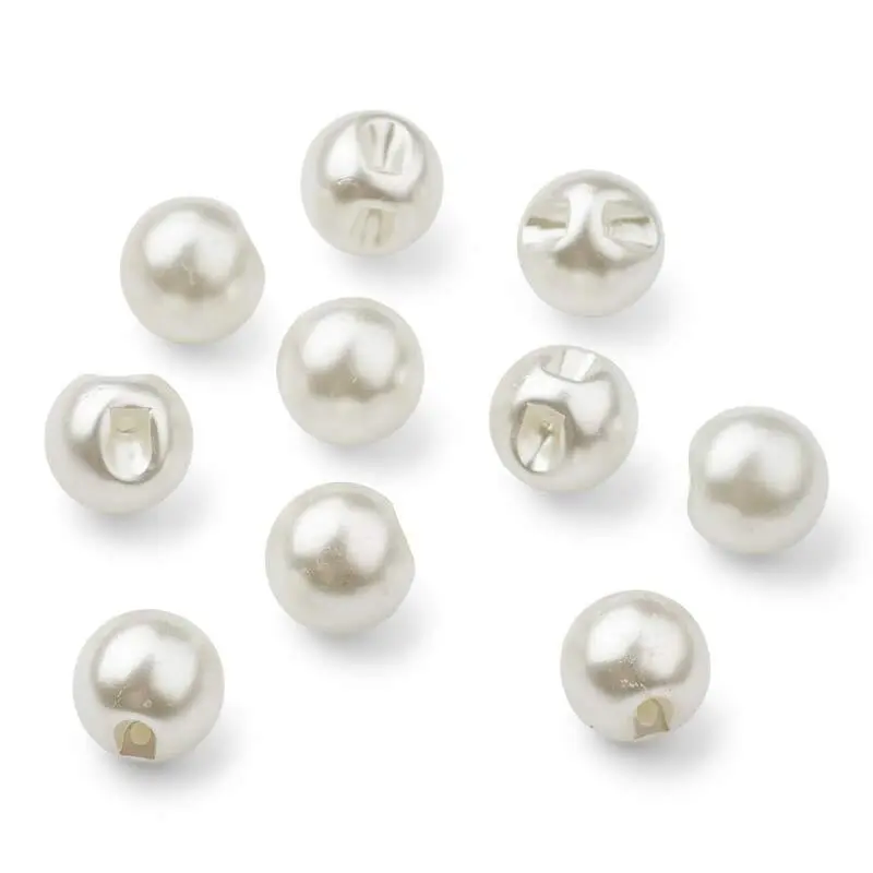 HobbyArts Perleknapper, Hvid, 15 mm, 10 stk