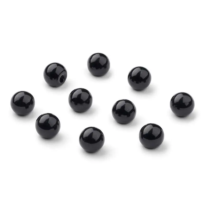 HobbyArts Perleknapper, Sort, 12 mm, 10 stk