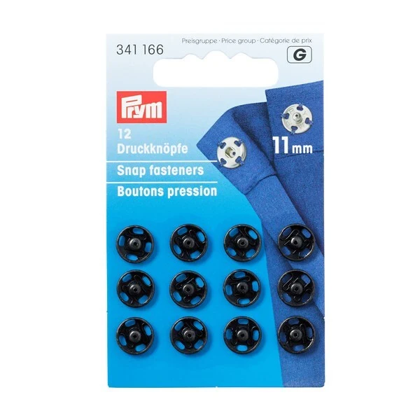Prym Tryklåse, Sort, 6-21mm