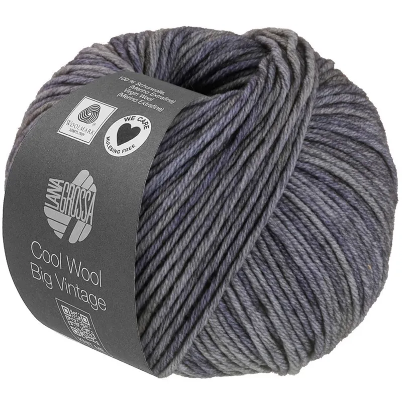 Lana Grossa Cool Wool Big Vintage 91 Mørkegrå