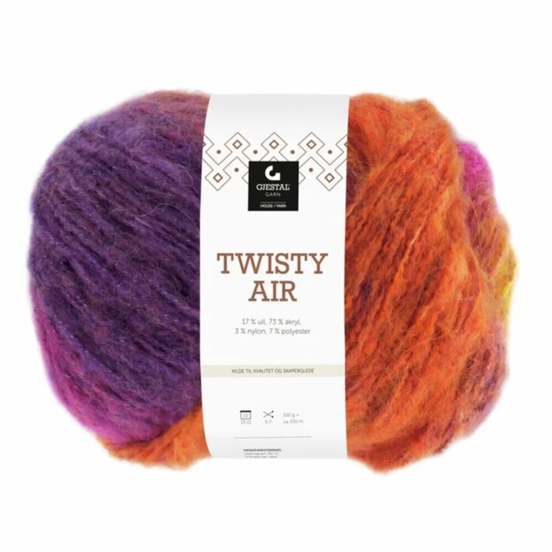 Gjestal Twisty Air 9103 Orange/Lilla/Pink/Gul print