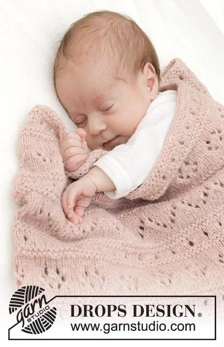 46-9 Pink Sea Blanket by DROPS Design