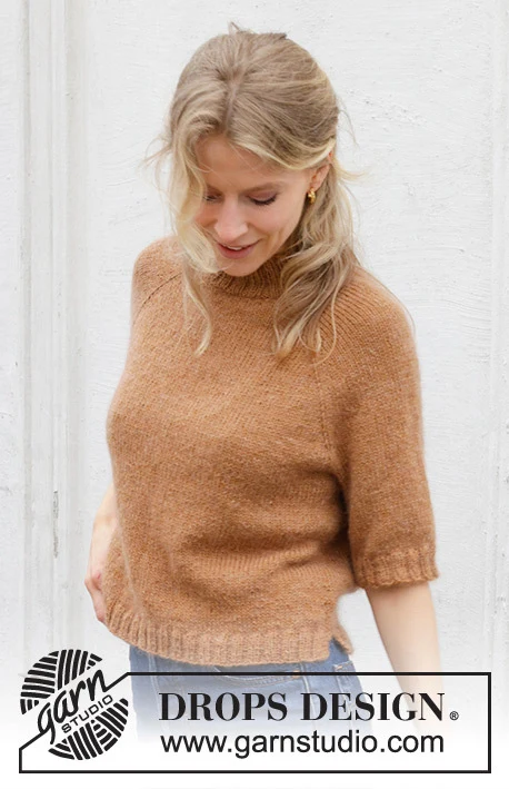 244-15 Ginger Tea Top by DROPS Design
