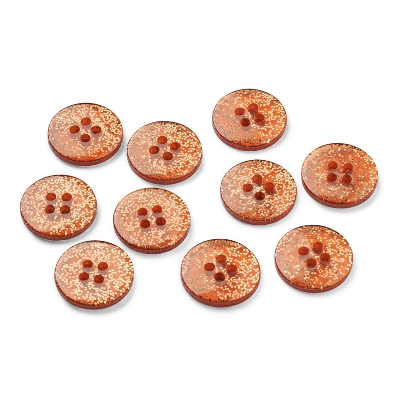 LindeHobby Glitter Knapper, Kobber, 15 mm, 10 stk
