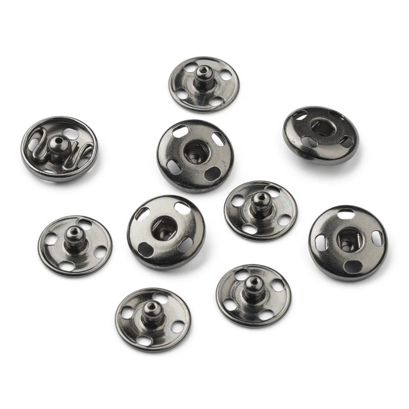 Trykknap sort 10mm 5 sæt