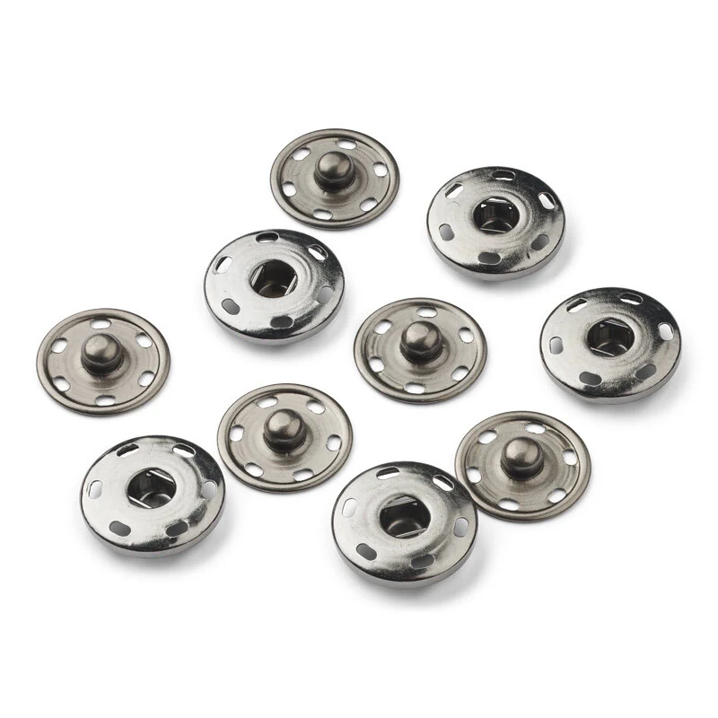 Trykknap sort 19mm 5 sæt
