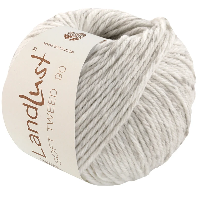 Lana Grossa Landlust Soft Tweed 90 25 Sølvgrå meleret