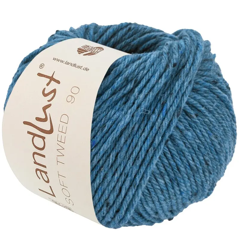 Lana Grossa Landlust Soft Tweed 90 29 Turkisblå meleret