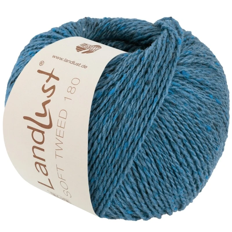Lana Grossa Landlust Soft Tweed 180 129 Turkisblå meleret