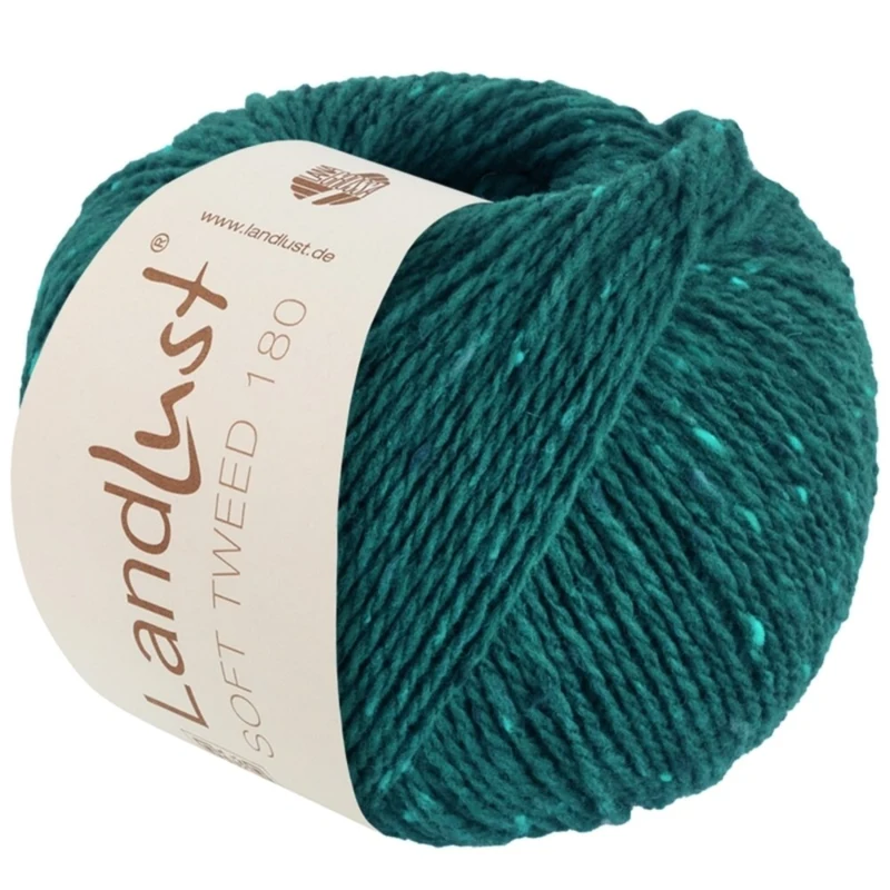 Lana Grossa Landlust Soft Tweed 180 130 Petrolgrøn meleret
