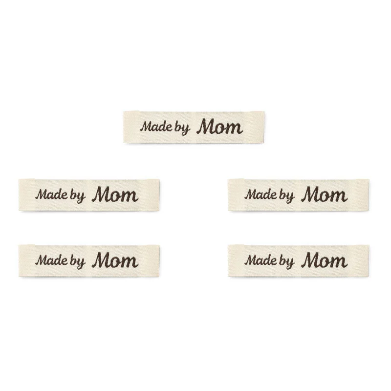 LindeHobby Made By Label (7 cm x 1 cm), Natur, Engelsk, 5 stk