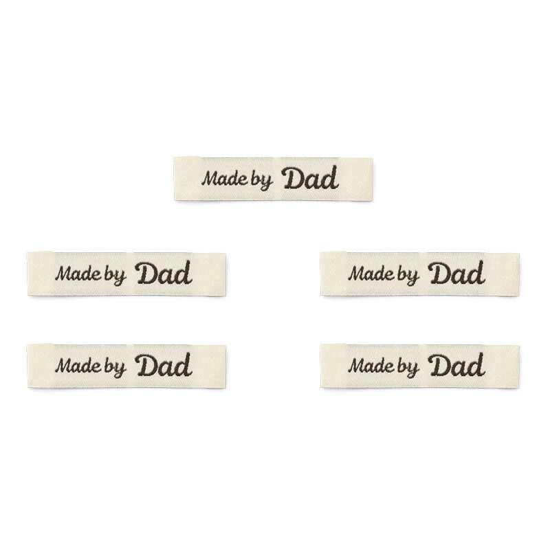 LindeHobby Made By Label (7 cm x 1 cm), Natur, Engelsk, 5 stk