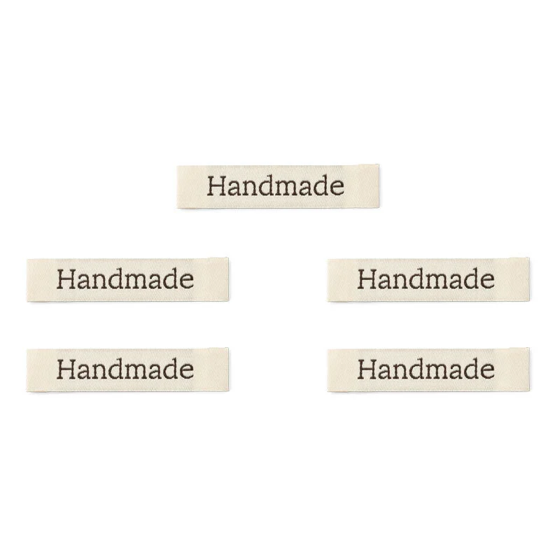 LindeHobby Handmade Label, Lang Natur, sort, Harnet Serif