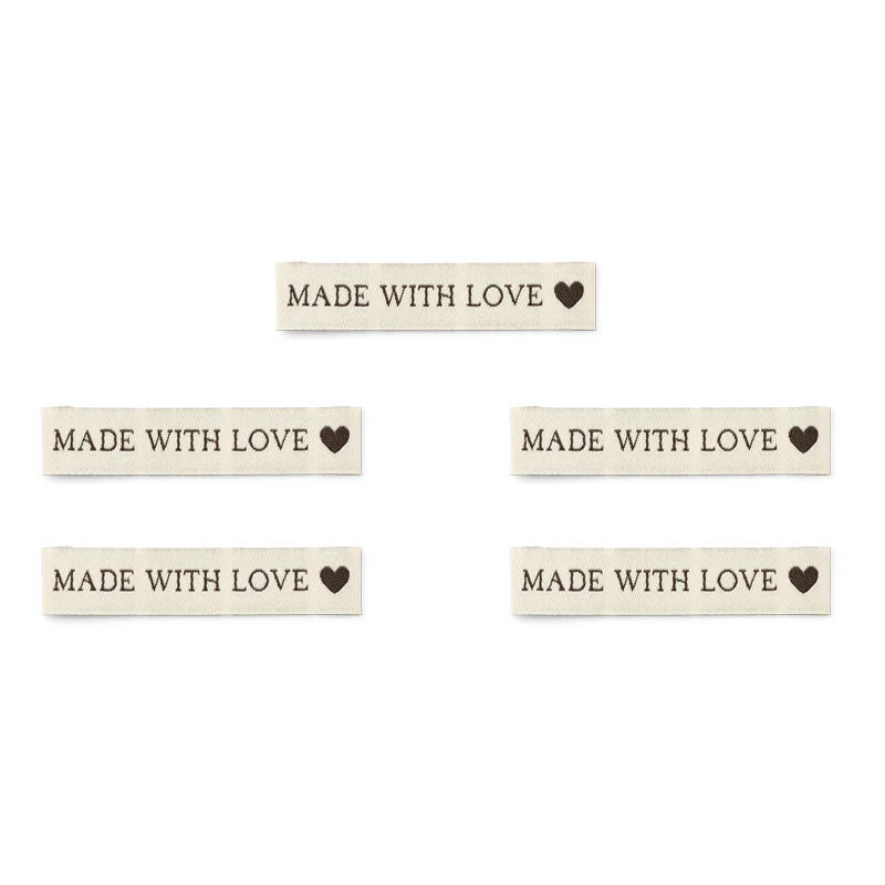 LindeHobby Made With Love, Label Med Motiv (7 cm x 1 cm)