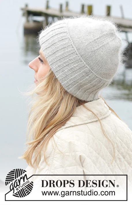 242-48 Silver Day Hat by DROPS Design