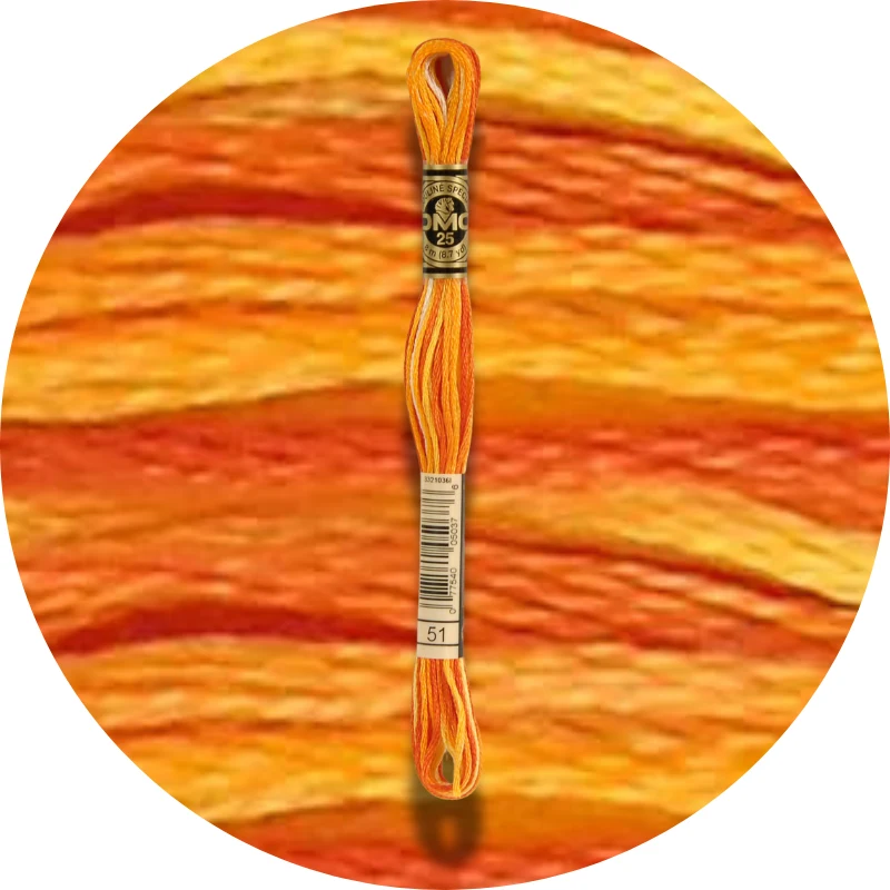 DMC Mouliné Spécial 25 Broderigarn, Farveskiftende 0051