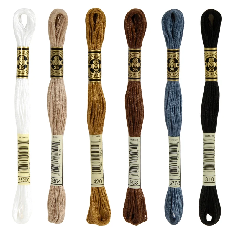DMC Mouliné Spécial 25 Broderigarn, Ensfarvet, Neutrale nuancer