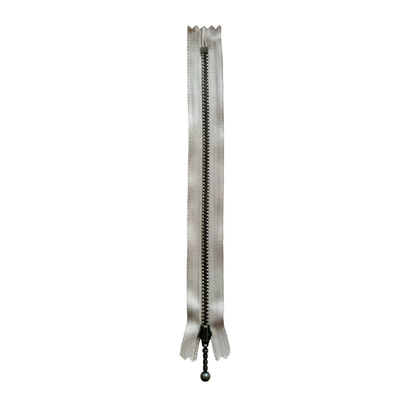 YKK Fast Lynlås Antik Messing 4 mm 20 cm