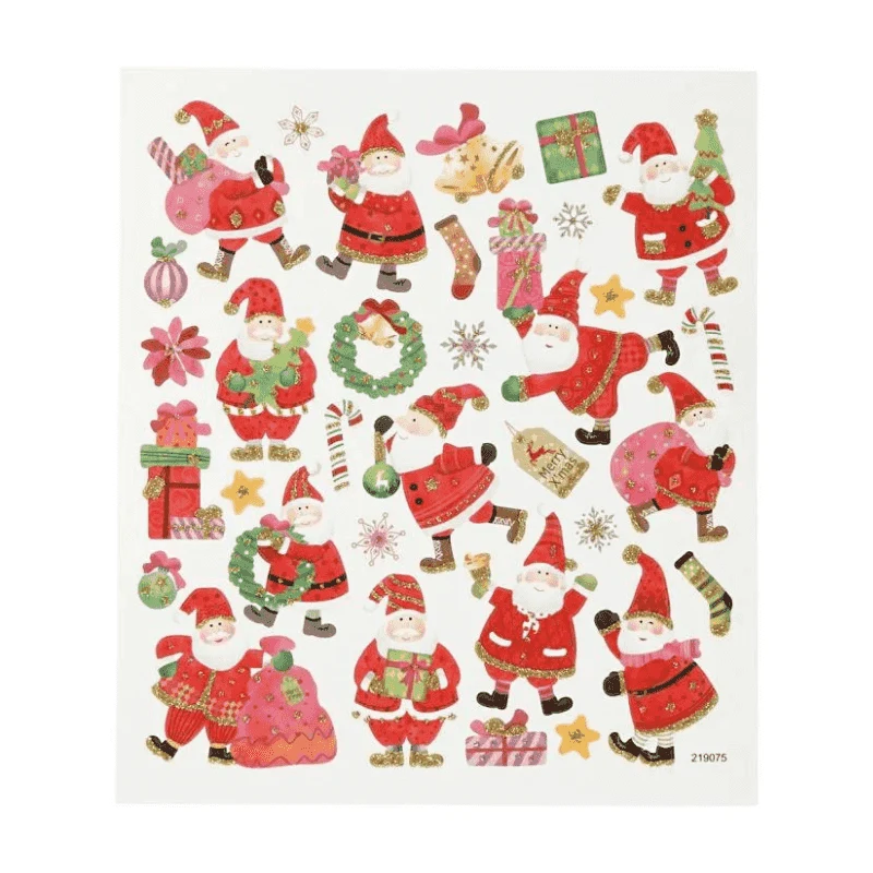 Stickers, Jul, 15 x 16.5 cm, 1 ark Julemand i hopla