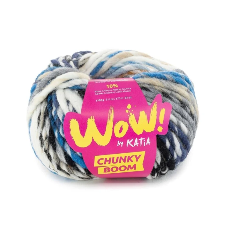 Katia Wow Chunky Boom 309 Mørkeblå-grå-brun