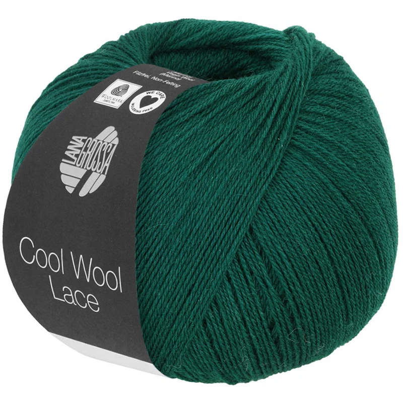 Lana Grossa Cool Wool Lace 42 Mørkegrøn