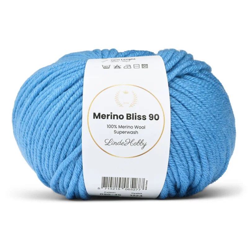 LindeHobby Merino Bliss 90 35 Kornblomstblå