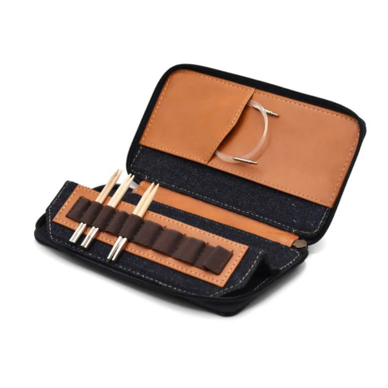 LYKKE Oxford Etui til Udskiftbare Rundpinde, 9 cm Lysebrun