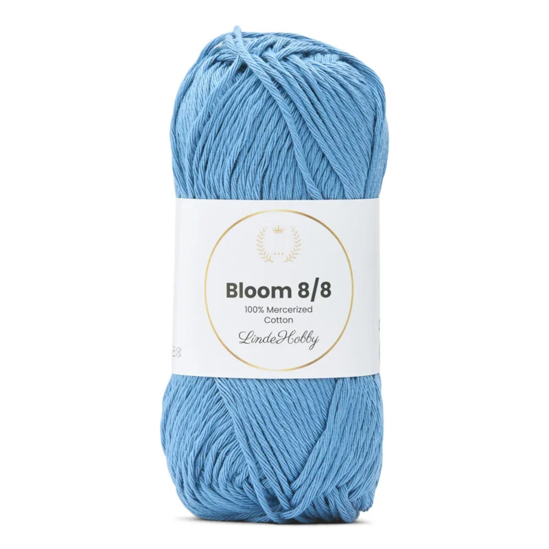 LindeHobby Bloom 8/8 Mercerized Cotton 16 Denimblå