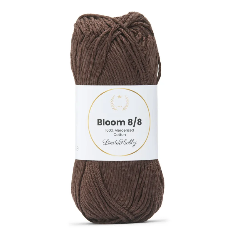 LindeHobby Bloom 8/8 Mercerized Cotton 08 Mørkebrun